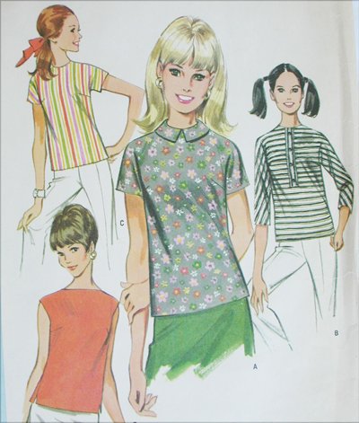 McCall 9409 misses blouse set size 16 B38 vintage 1968 sewing pattern