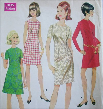 McCall 9087 misses A line dress size 12 B34 vintage 1967 sewing pattern
