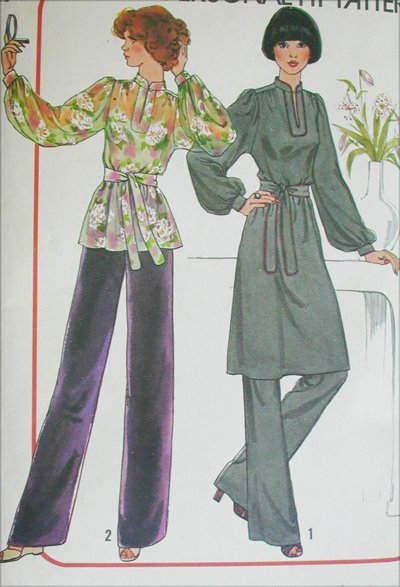 Simplicity 7714 misses pullover dress or tunic size 10 12 vintage 1976 sewing pattern