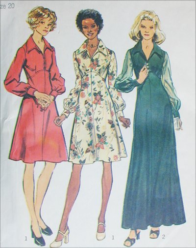 Simplicity 5968 dress size 20 B42 vintage 1973 sewing pattern