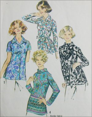 Simplicity 5359 misses blouse size 40 B44 vintage 1972 sewing pattern