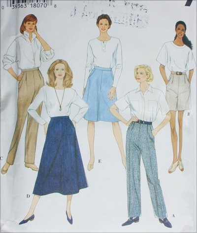 Simpliicity 9589 misses skirt pants shorts sizes 20 22 24 sewing pattern
