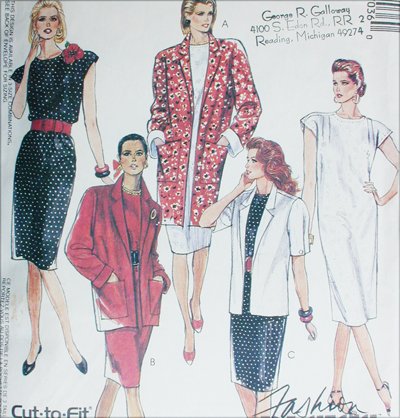 McCall 4703 misses size 20 22 24 dress jacket sewing pattern