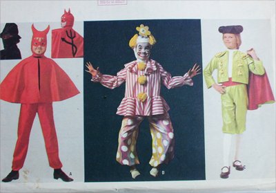 McCall 7912 childs costume pattern size 6 to 8 bullfighter devil clown bandit