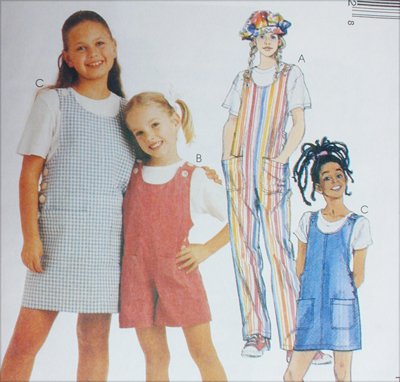 McCall 8125 girls overalls jumpsuit jumper sizes 4 5 6 UNCUT sewing pattern