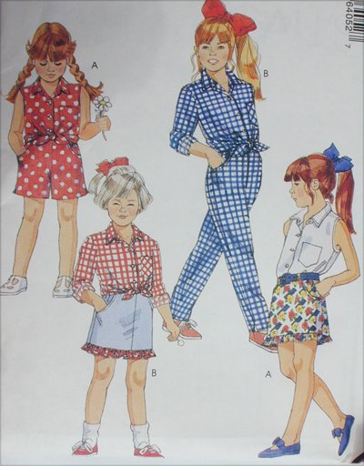 McCall's 6405 girls shirt skirt pants shorts sizes 4 5 6 UNCUT sewing pattern