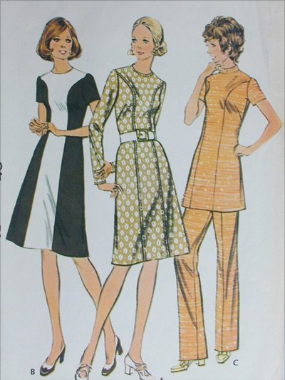 McCall 3112 dress or tunic size 18 B40 sewing pattern vintage 1972