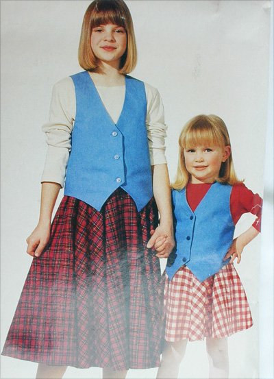 McCall 6644 girls skirt vest top sizes 4 5 6 sewing pattern