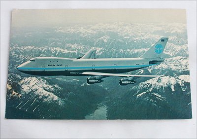 Pam Am 747 Cheerios promotional post card 1970 postage stamp postcard
