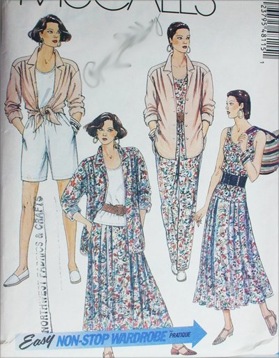 McCall 4811 misses skirt shirt top pants shorts sizes 22 24 sewing pattern