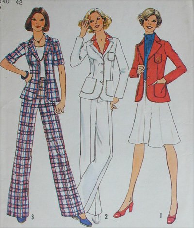 Simplicity 6876 misses size 18 20 pants skirt jacket vintage 1975 pattern