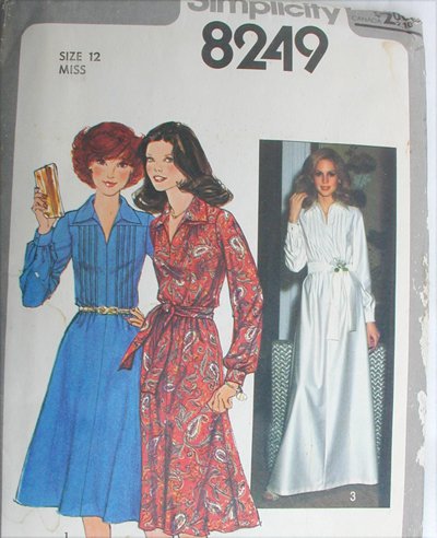 Simplicity 8249 misses dress size 12 vintage 1977 UNCUT