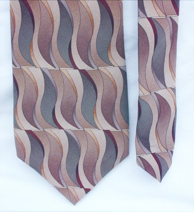 Man's tie Croft and Barrow 100% silk 4" browns and gray pattern