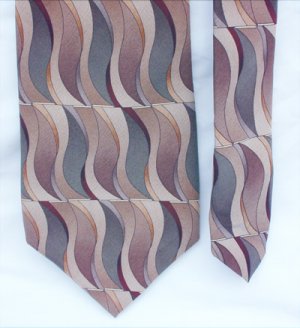 Man's tie Croft and Barrow 100% silk 4" browns and gray pattern