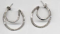 Avon Circular Hoop Earrings - Silvertone