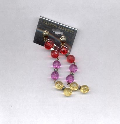 Multi-colored dangling pierced earrings (#26)