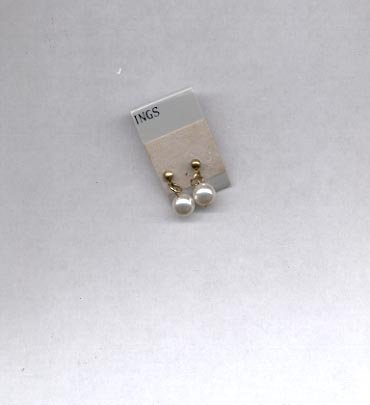 white small ball pierced earrings (# 55)