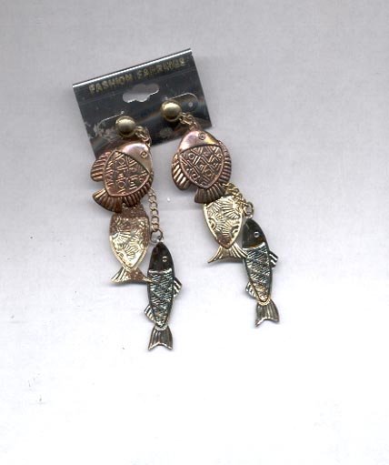 Dangle Fish pierced earrings (#57)