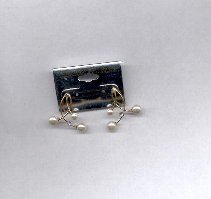 Small triple pearl pierced earrings (# 78)
