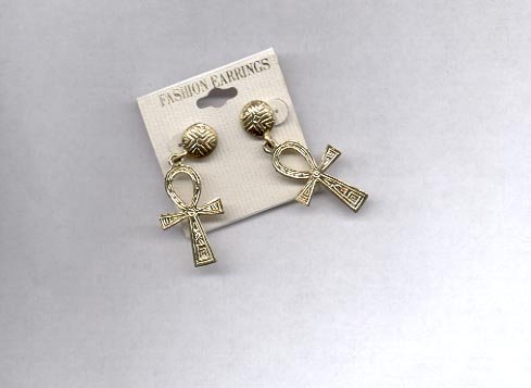 Goldtone cross pierced earrings (#80)