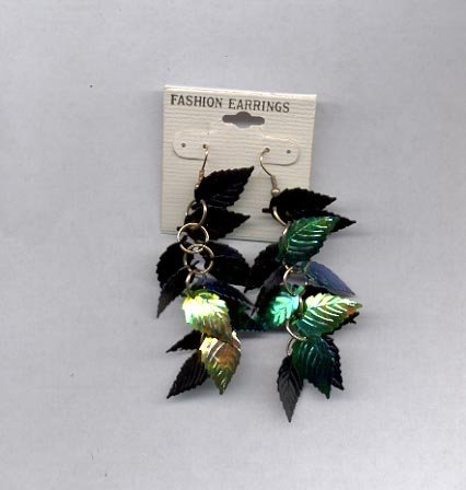 Shimmering leaf pierced earrings (# 85)