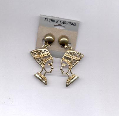 Goldtone head clip on earrings (#168)