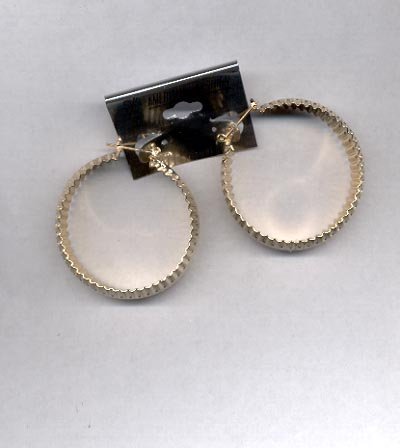 Large Hoop goldtone pierced earrings (#72)