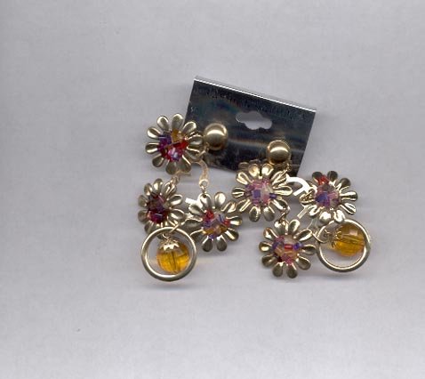 Multi-colored dangle pierced earrings (#31)