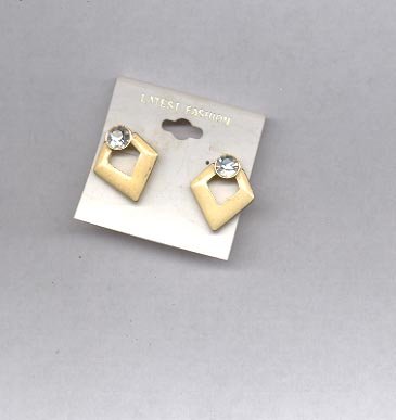 Yellow and clear pierced earrings (#50)