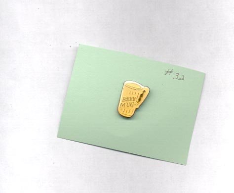 White Beer Mug hat (lapel ) pin (#32)