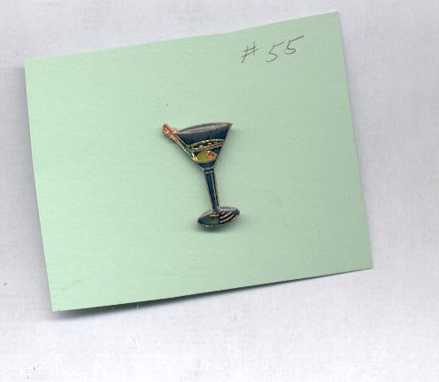 Glass hat (lapel ) pin (#55)