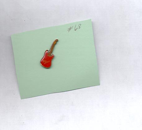 Red Guitar hat (lapel) pin (# 68)