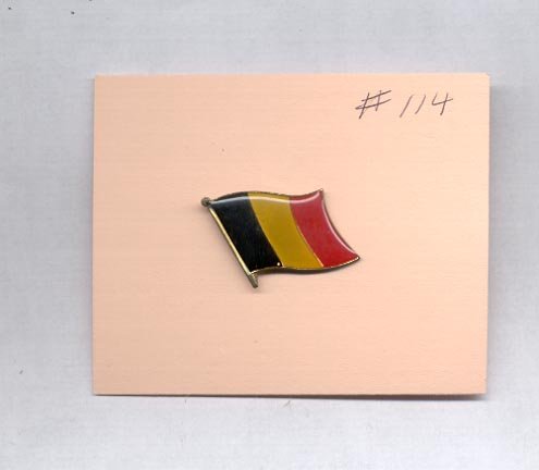 Flag Red yellow, Blue hat (lapel) pin (#114)