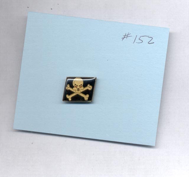 Skull with Cross Bones hat (lapel) pin (#152)