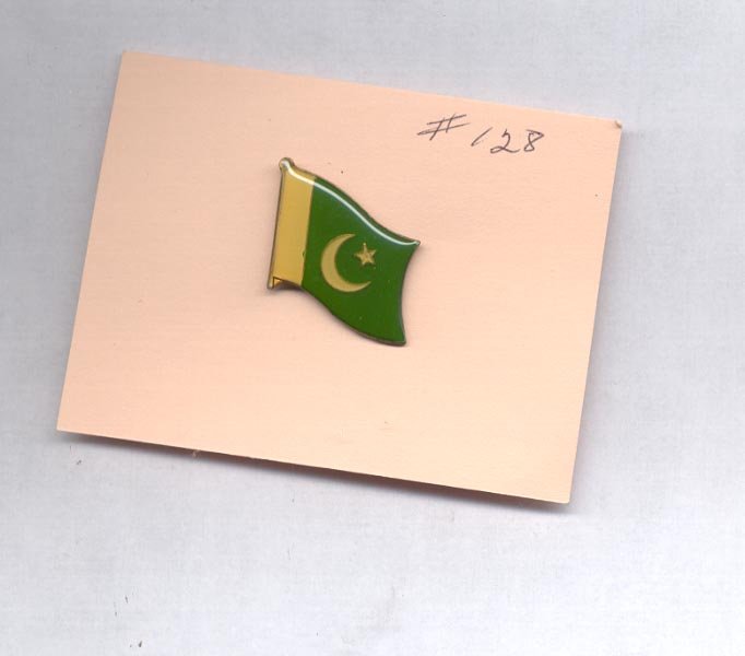 Flag- green and yellow hat (lapel) pin (#128)