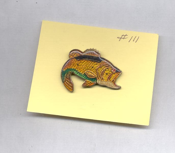 Large Bass Fish hat (lapel) pin (#111)