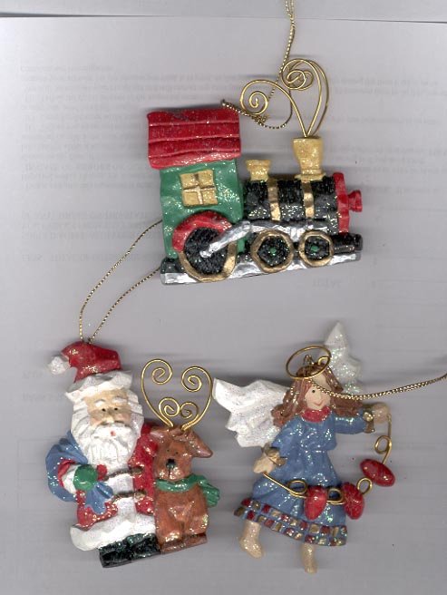 Avon Folkart Sparkle Ornaments -set of 3