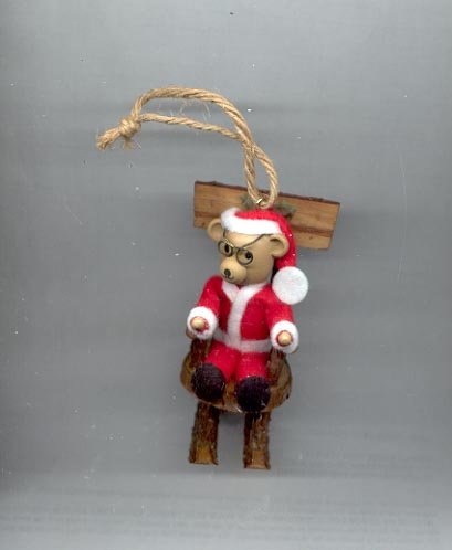 Avon Log Cabin Cutie Ornament- Teddy Bear