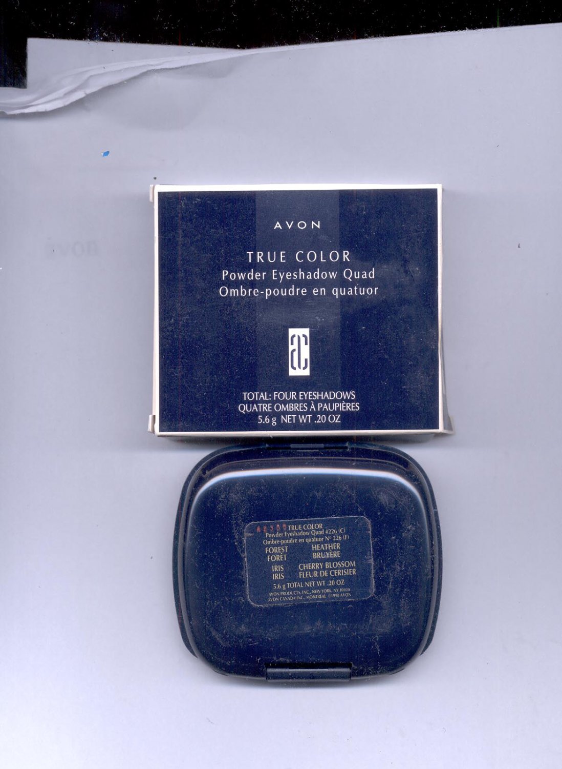 Avon True Color Powder Eyeshadow Quad # 226- Forest, Heather, Iris, Cherry Blossom- NOS