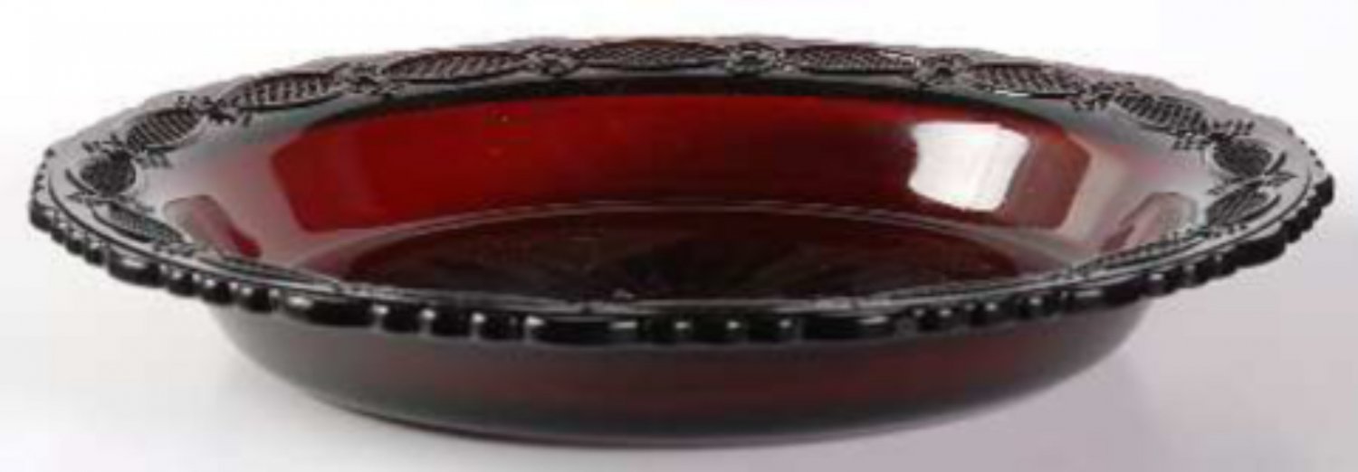 Avon cape cod pie plate server - red glass