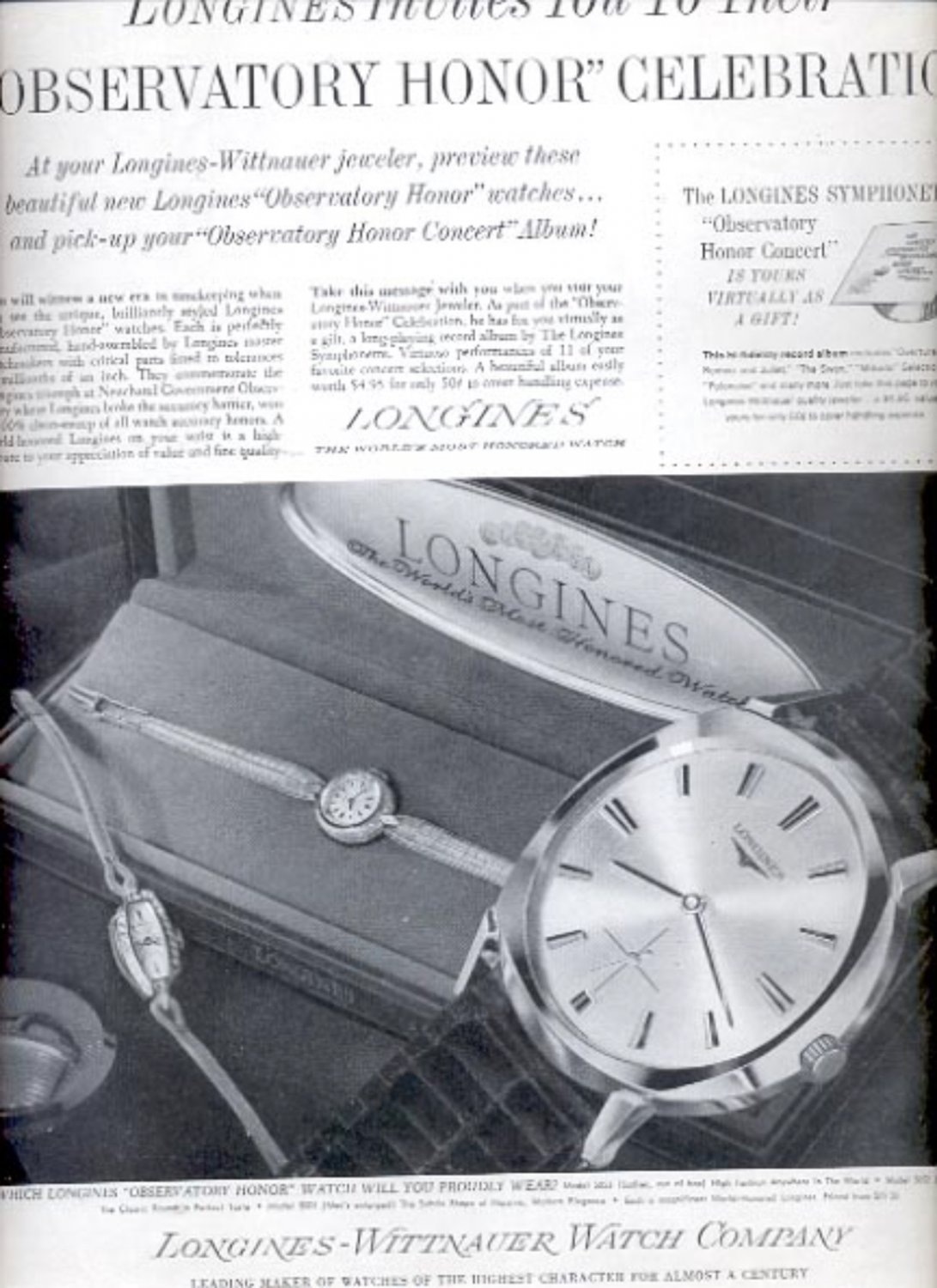 1963 Longiners- Wittnauer Watch Company ad (#5374)