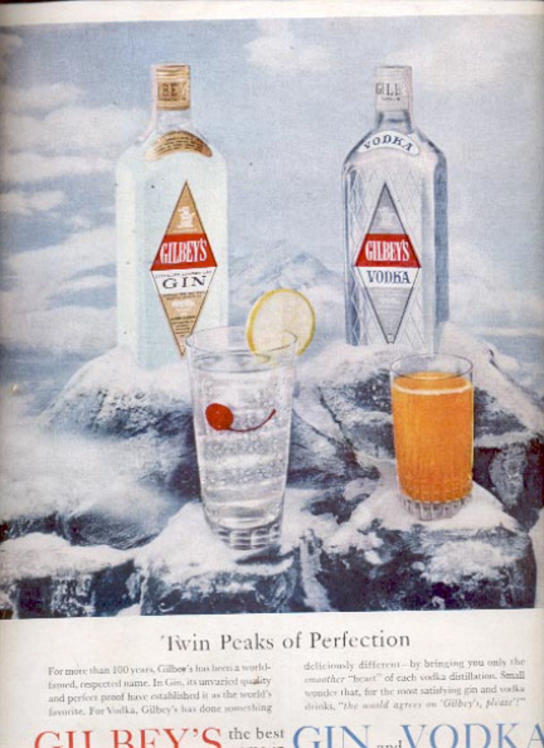 1959 Gilbey's gin and Vodka ad (#5573)