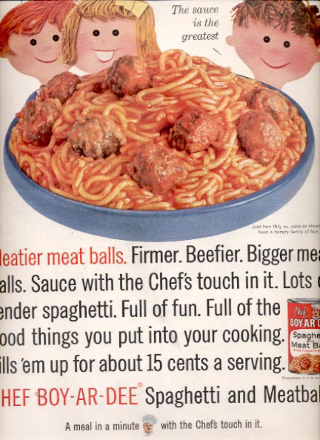 1960 Chef Boy-ar-dee Spaghetti and Meatballs ad (#5847)
