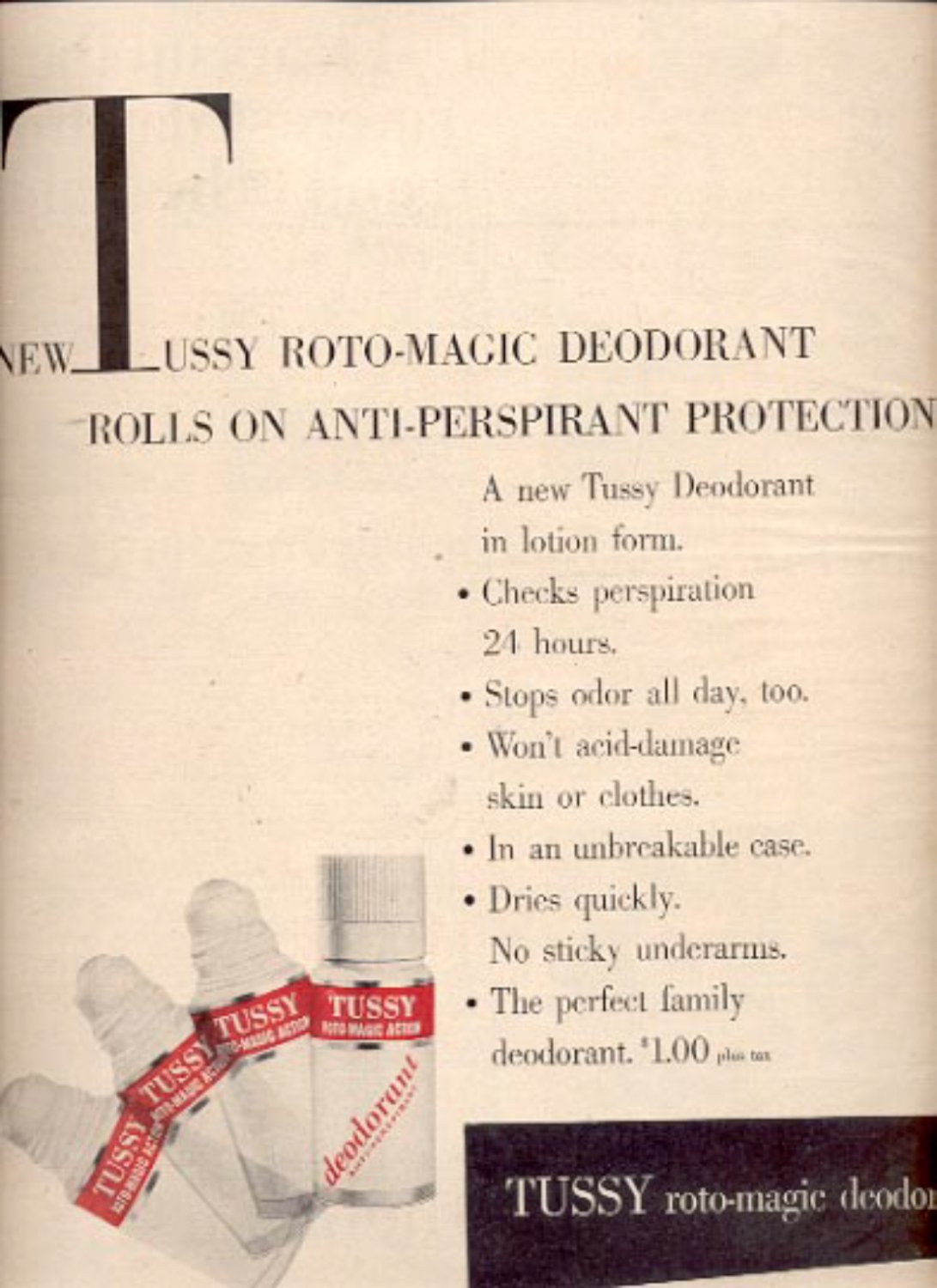 1957 Tussy roto-magic deodorant ad (# 4915)