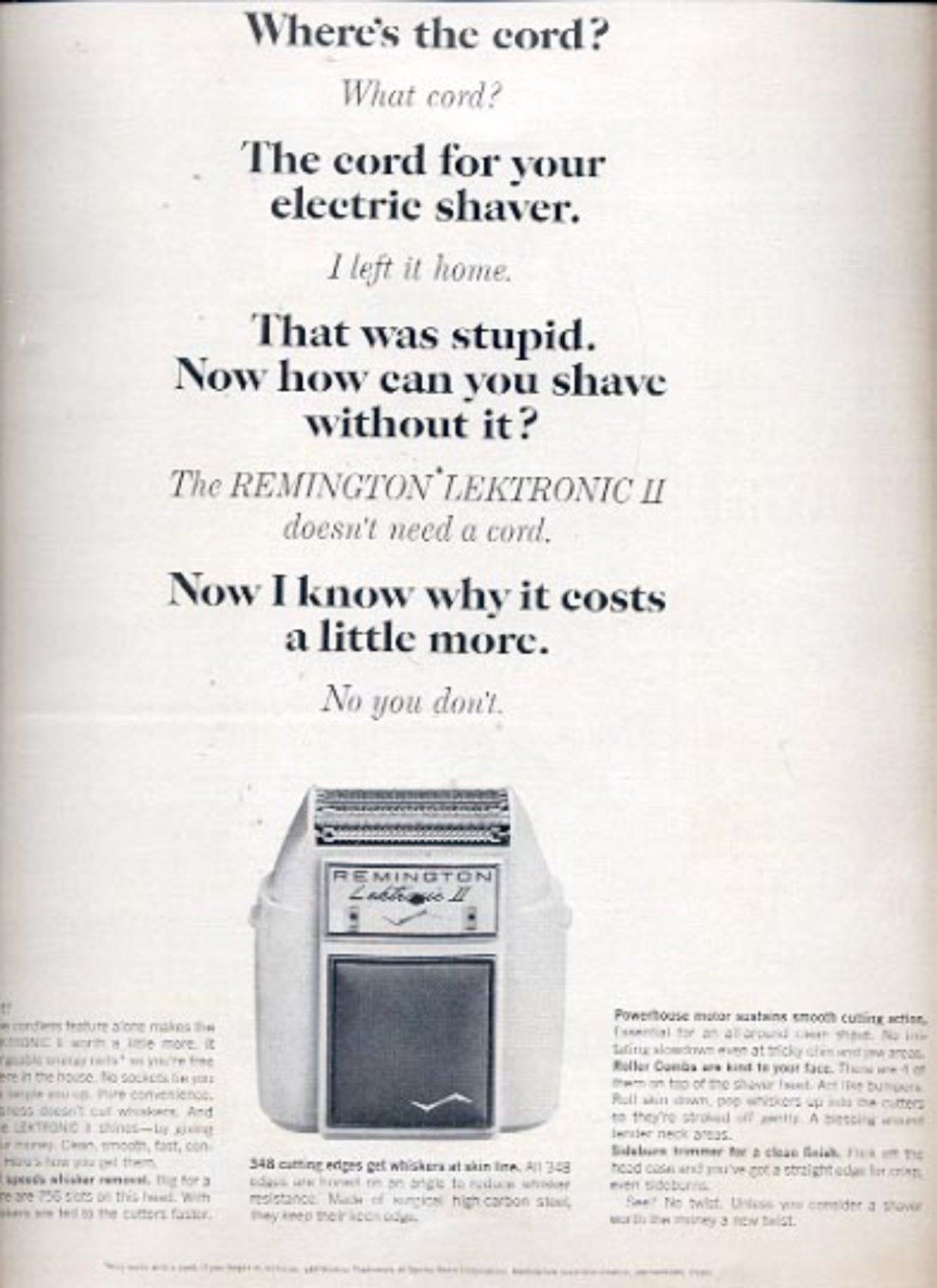 1964 Remingotn Lektronic II shaver ad (# 4853)