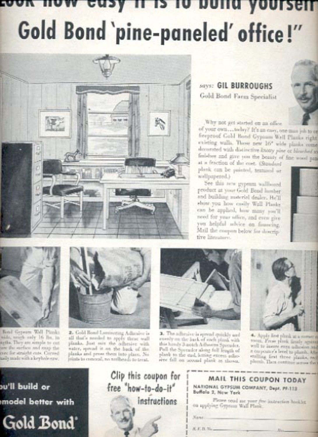1953 Gold Bond- National Gypsum Company ad (#5576)