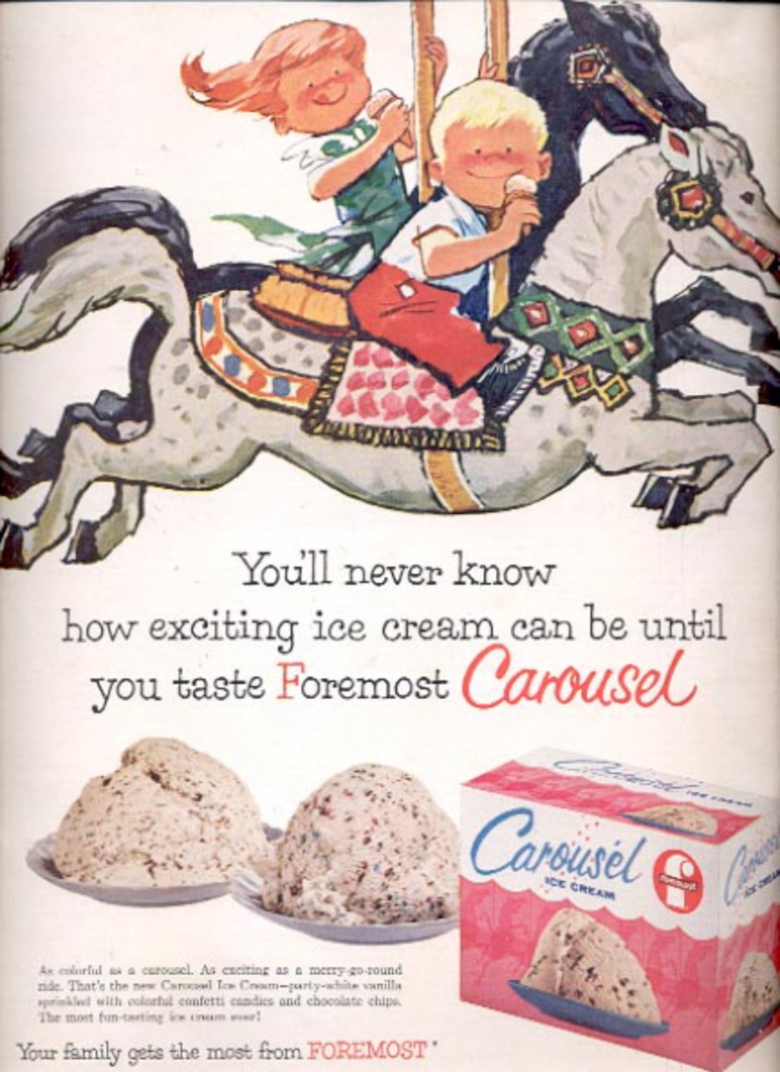 1960 Foremost Carousel Ice Cream ad (#5487)
