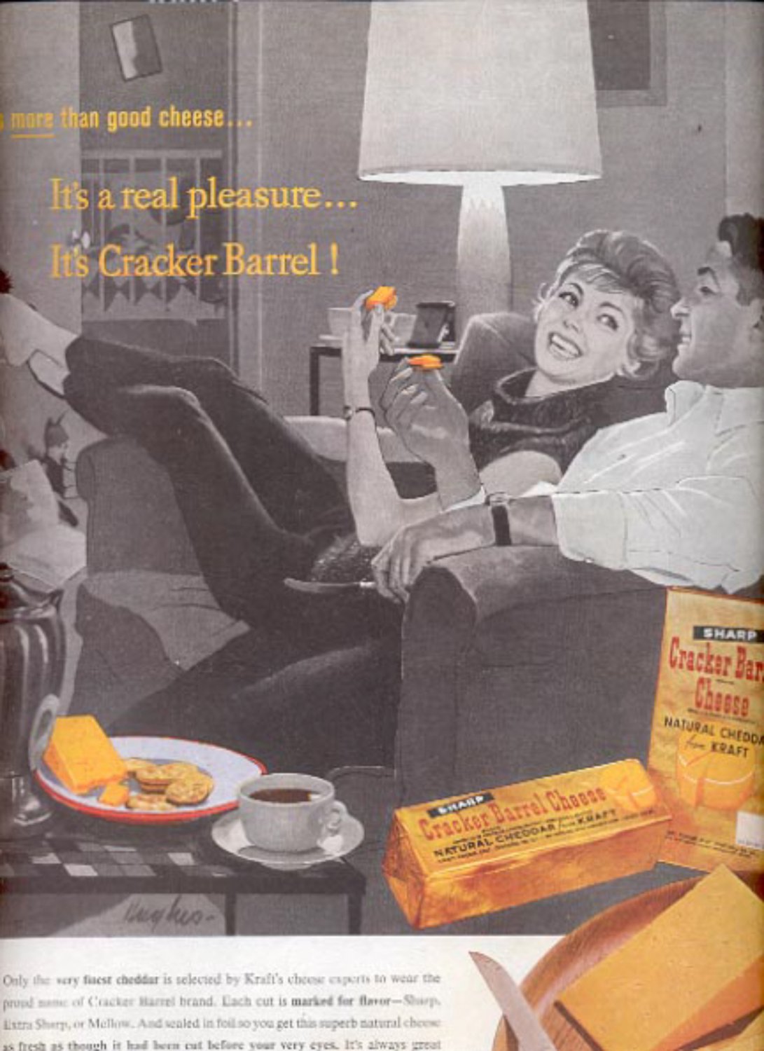 1960 Kraft Cracker Barrel Cheese ad (#5458)
