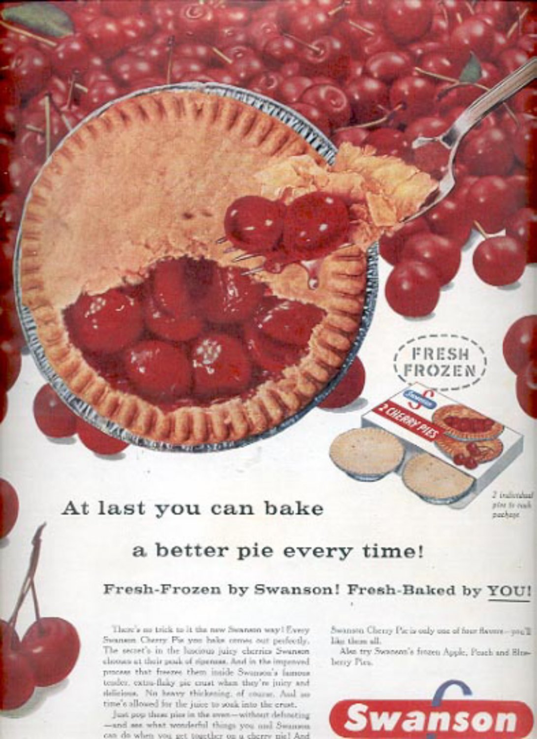1957 Swanson Frozen Fruit Pies ad (# 4956)
