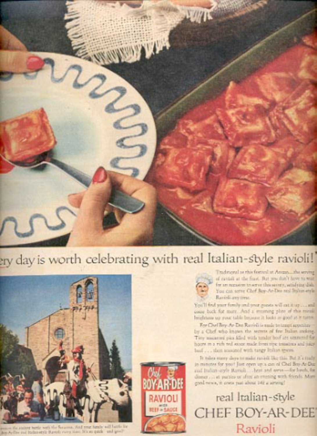 1957 Chef Boy-Ar-Dee Ravioli ad (# 4913)